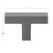 Gliderite Hardware 2-in. Solid Square Cabinet T-Knob Graphite Gray 21683-T-GPH-1 - alternate 3